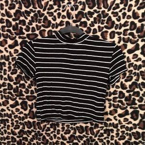 Striped F21 cropped shirt
